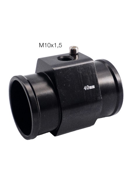 Attacco sensore temperatura acqua in alluminio nero anodizzato 40mm