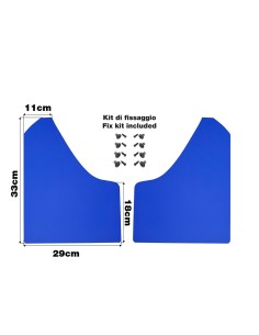 Coppia paraspruzzi auto universali in ABS flessibile BLU
