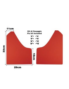 Coppia paraspruzzi auto universali in ABS flessibile ROSSO