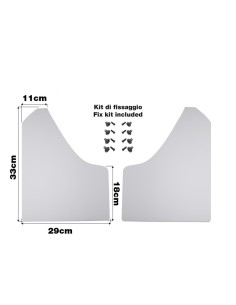 Coppia paraspruzzi auto universali in ABS flessibile BIANCO