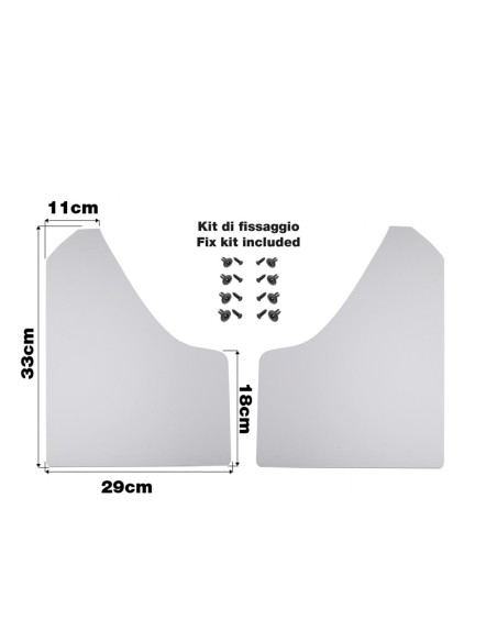Coppia paraspruzzi auto universali in ABS flessibile BIANCO