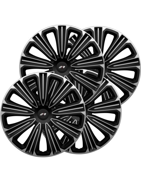Set copricerchi universali Simoni Racing Rosso Silver Black 14