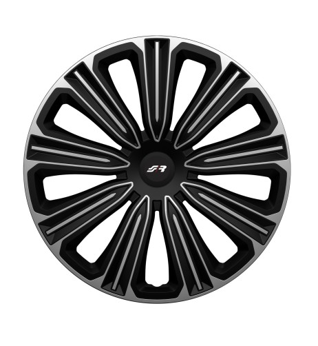 Set copricerchi universali Simoni Racing Rosso Silver Black 14