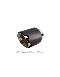 Terminale scarico universale inox nero singolo rotondo inclinato 76mm TRX 1