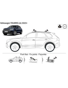 Kit barre portatutto LP56 per VW Touareg con profili dal 2023 2