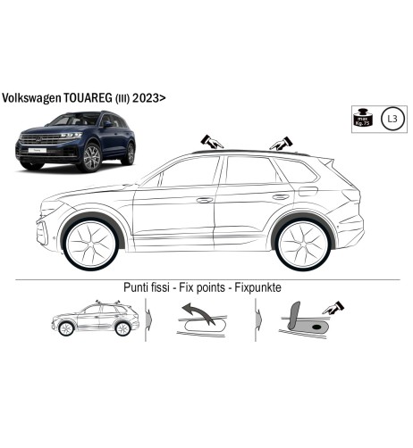 Kit barre portatutto LP56 per VW Touareg con profili dal 2023