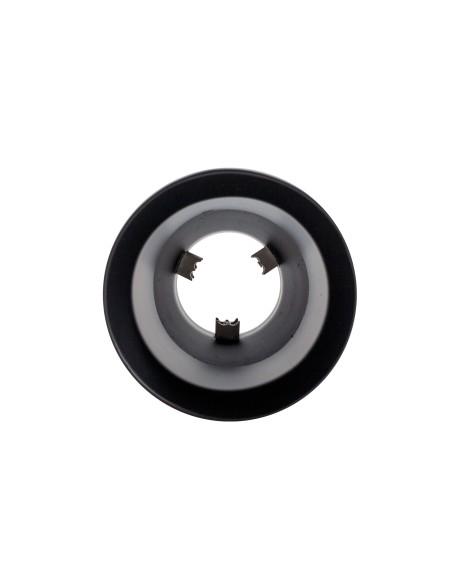 Terminale scarico universale inox nero singolo rotondo inclinato 76mm TRX 1
