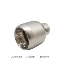 Terminale scarico universale inox satinato singolo rotondo dritto 63mm TRX