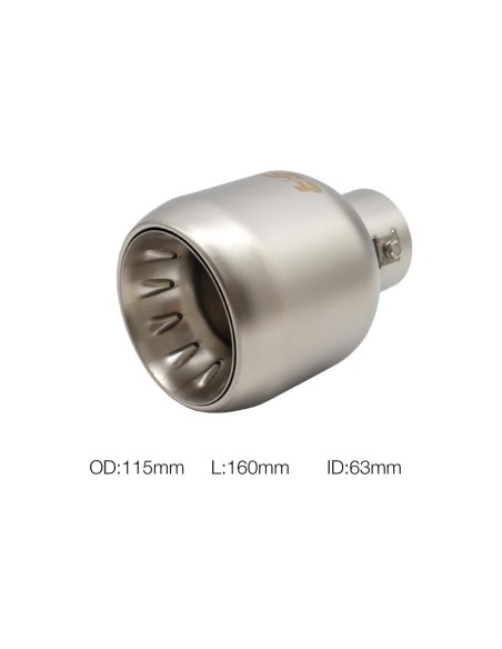 Terminale scarico universale inox satinato singolo rotondo dritto 63mm TRX