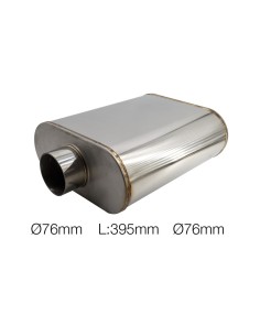 Silenziatore universale inox uscita rotonda dritta 76mm centrale ESR11