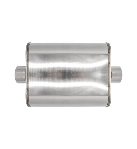 Silenziatore universale inox uscita rotonda dritta 76mm centrale ESR11