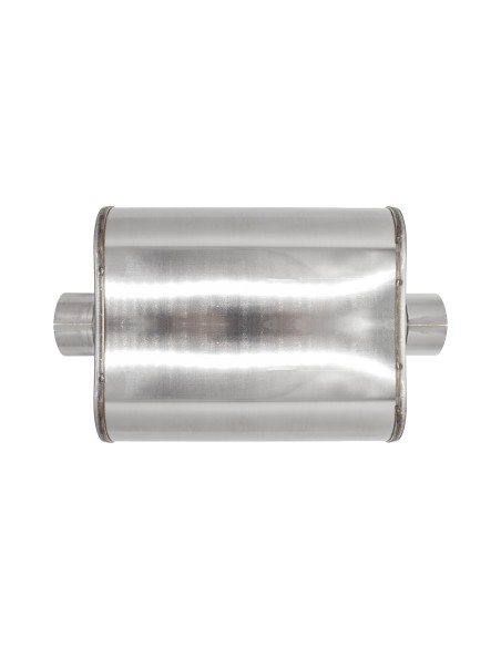 Silenziatore universale inox uscita rotonda dritta 76mm centrale ESR11