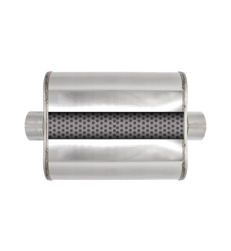 Silenziatore universale inox uscita rotonda dritta 76mm centrale ESR11