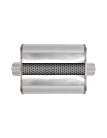 Silenziatore universale inox uscita rotonda dritta 76mm centrale ESR11