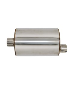 Silenziatore universale inox uscita rotonda dritta 63mm centrale offset ESR 2