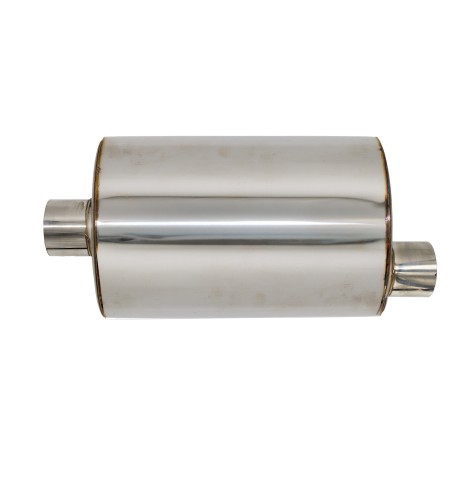 Silenziatore universale inox uscita rotonda dritta 63mm centrale offset ESR