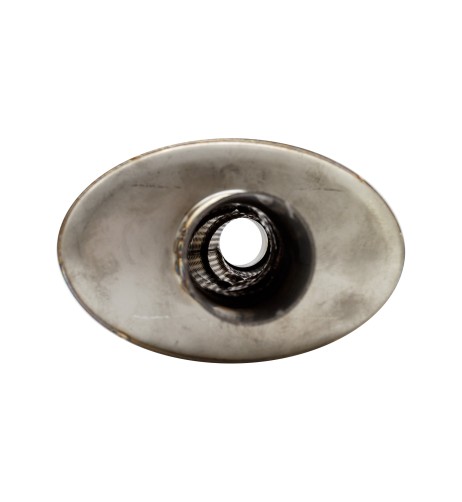 Silenziatore universale inox uscita rotonda dritta 63mm centrale offset ESR
