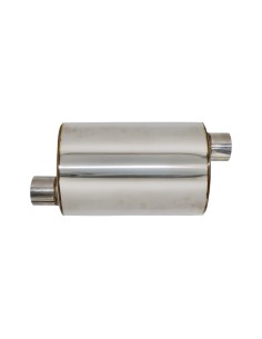 Silenziatore universale inox uscita rotonda dritta 63mm centrale offset ESR 2