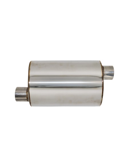 Silenziatore universale inox uscita rotonda dritta 63mm centrale offset ESR