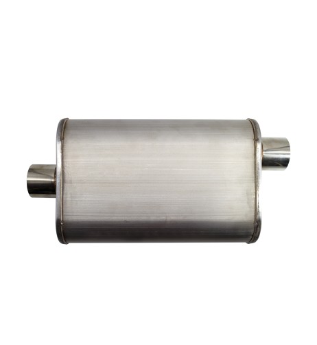 Silenziatore universale inox uscita rotonda dritta 63mm centrale offset ESR