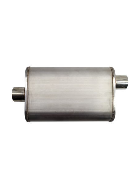 Silenziatore universale inox uscita rotonda dritta 63mm centrale offset ESR