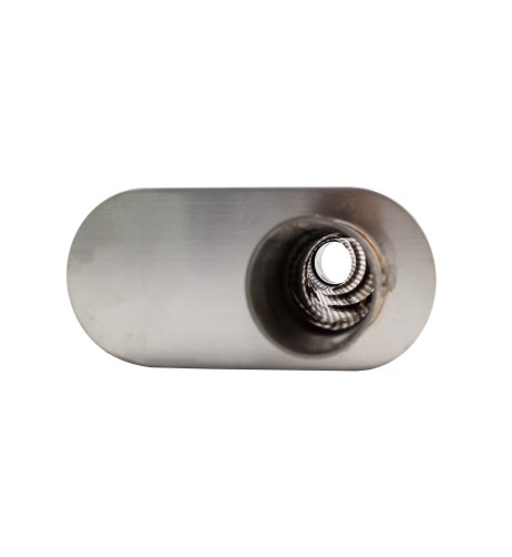 Silenziatore universale inox uscita rotonda dritta 63mm centrale offset ESR