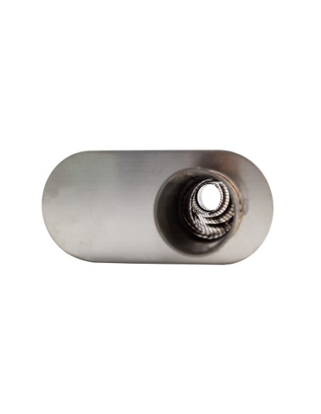 Silenziatore universale inox uscita rotonda dritta 63mm centrale offset ESR
