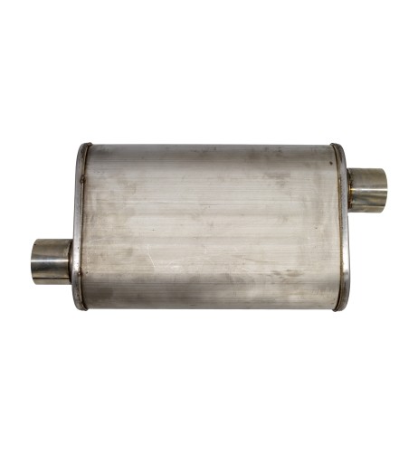 Silenziatore universale inox uscita rotonda dritta 63mm offset ESR16