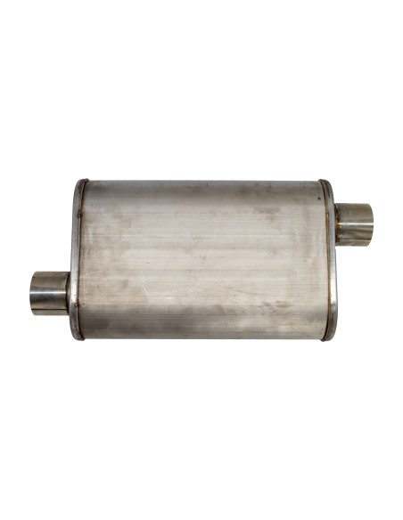 Silenziatore universale inox uscita rotonda dritta 63mm offset ESR16