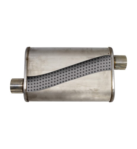 Silenziatore universale inox uscita rotonda dritta 63mm offset ESR16
