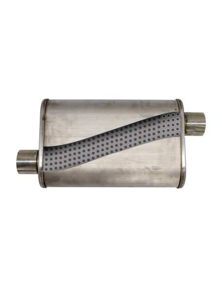 Silenziatore universale inox uscita rotonda dritta 63mm offset ESR16