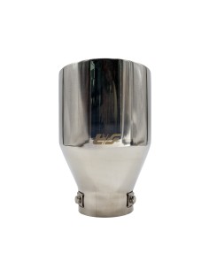 Terminale scarico universale inox singolo rotondo inclinato 76mm TRX 124 2