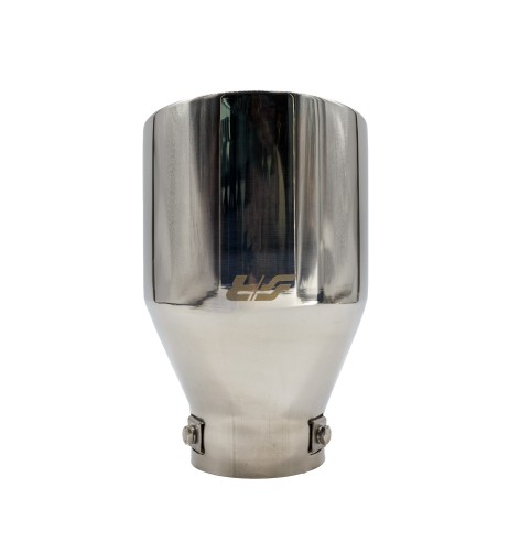 Terminale scarico universale inox singolo rotondo inclinato 76mm TRX 124