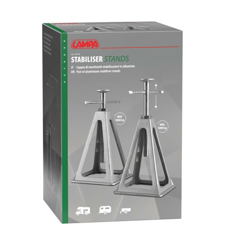 Coppia di martinetti stabilizzatori in alluminio regolabili 280 430mm