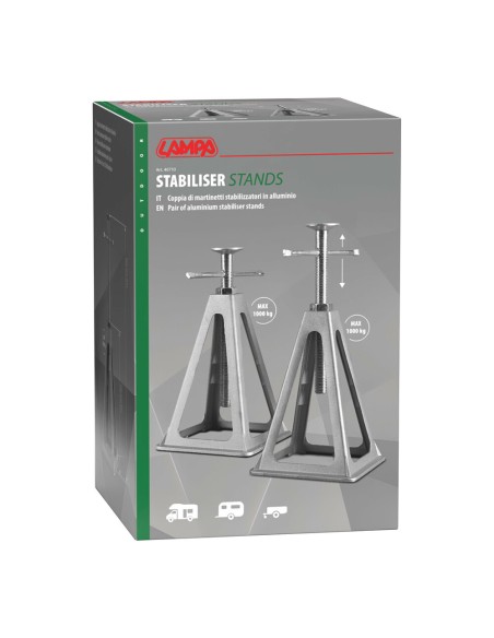 Coppia di martinetti stabilizzatori in alluminio regolabili 280 430mm