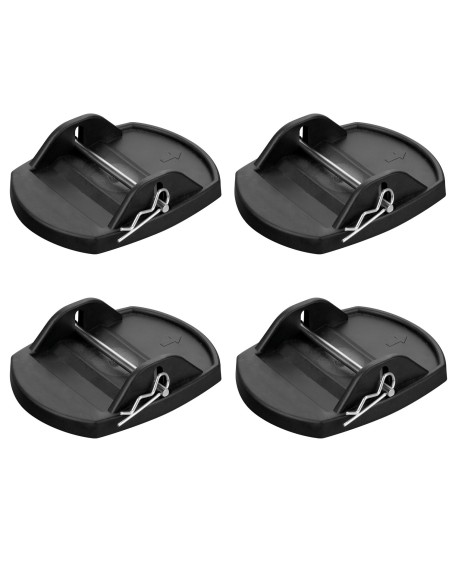 Set 4 pz basi per piedini di stazionamento con perno metallico