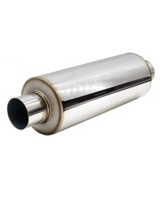 Silenziatore universale inox non lucidato uscita rotonda 57mm