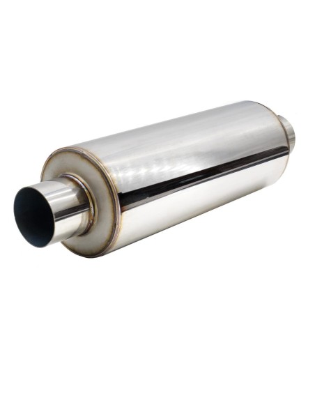 Silenziatore universale inox non lucidato uscita rotonda 57mm