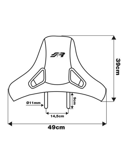 Poggiatesta universale in pelle per sedile auto carbon look Simoni Racing