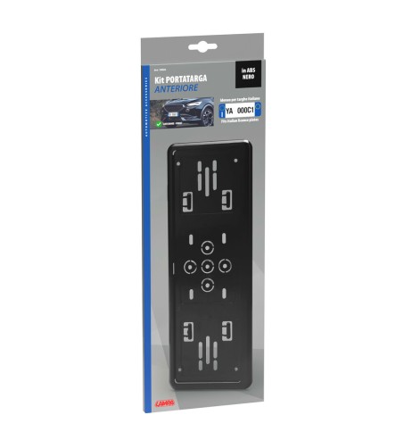 Portatarga anteriore auto universale in ABS nero 19926