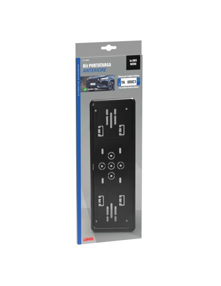 Portatarga anteriore auto universale in ABS nero 19926