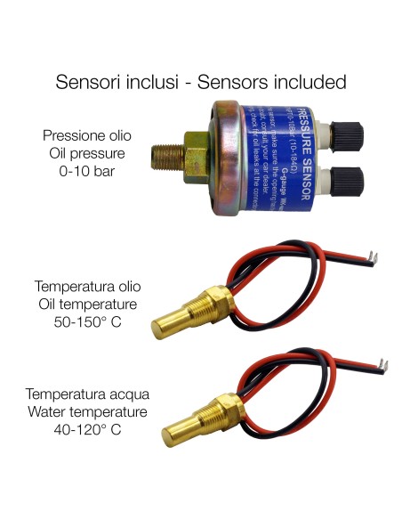 Strumento combinato 4 in 1 3 3 pressione e temperatura olio acqua e voltm