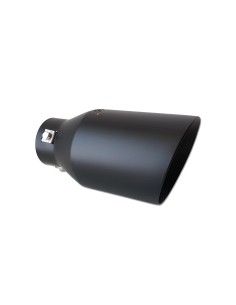 Terminale scarico universale inox nero singolo 38 63mm TRX 106N
