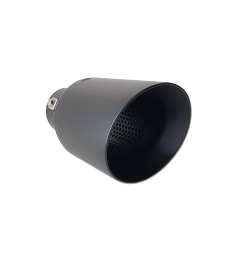 Terminale scarico universale inox nero singolo 38 63mm TRX 106N