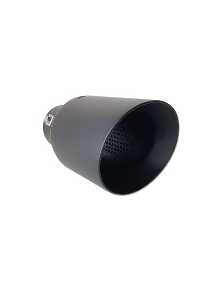 Terminale scarico universale inox nero singolo 38 63mm TRX 106N