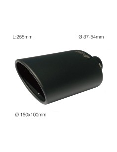 Terminale scarico universale inox nero singolo 37 54mm TRX 33N
