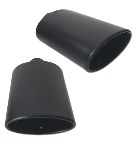 Terminale scarico universale inox nero singolo 37 54mm TRX 33N