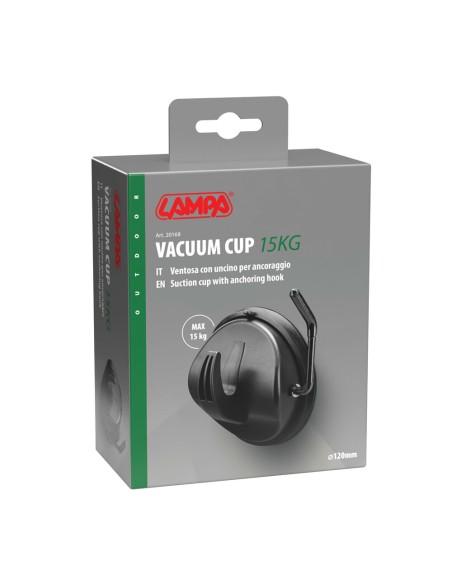 Ventosa con uncino per ancoraggio 120mm 15kg