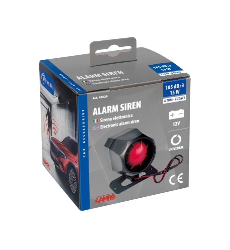 Sirena elettronica a 6 toni 12V 15W