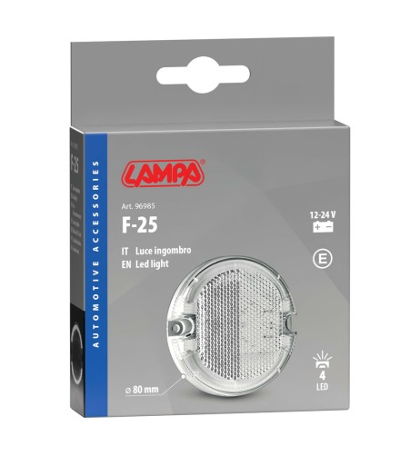 Luce ingombro perimetrale tonda 4 Led 12 24V Bianco
